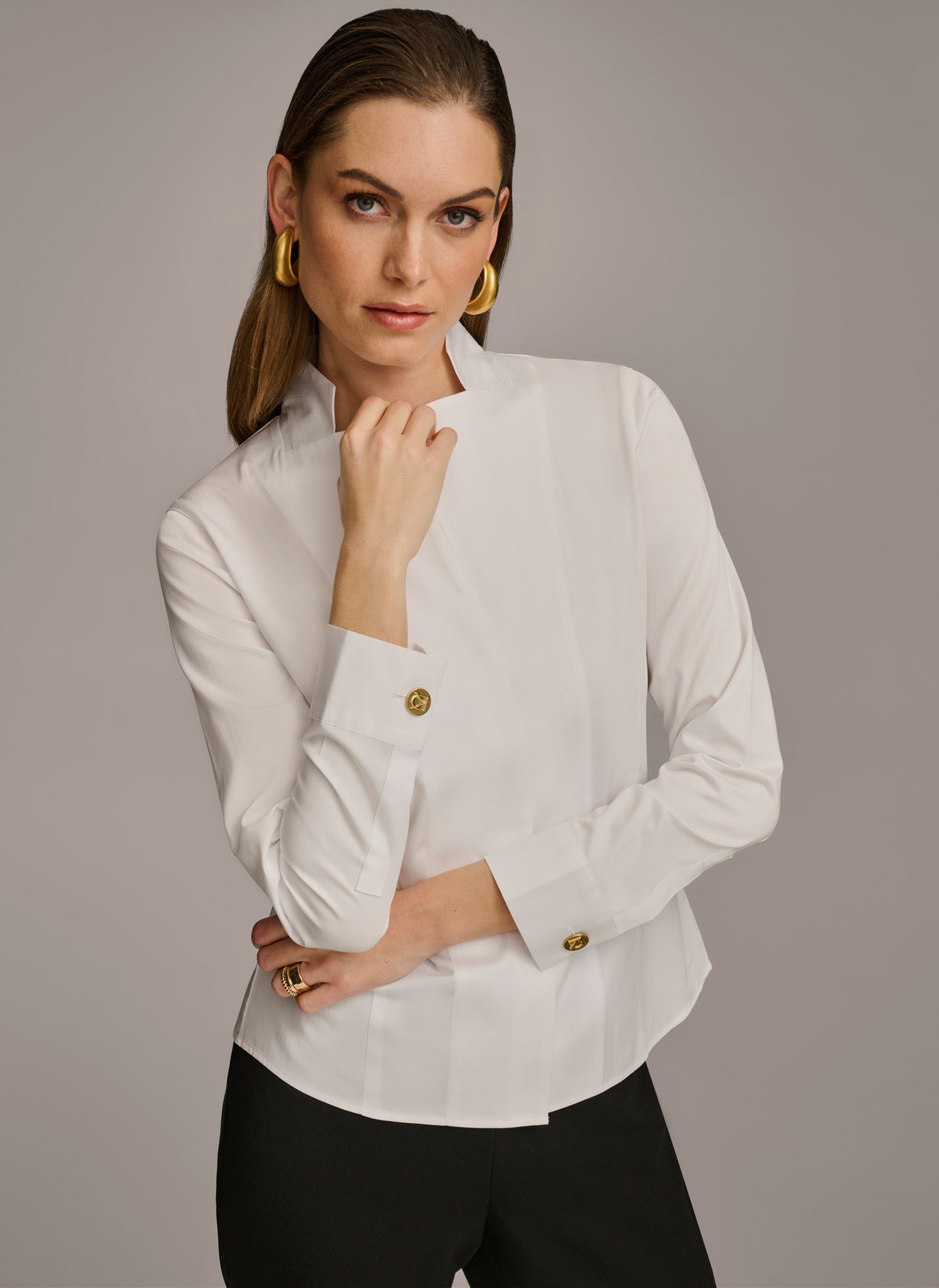 (image for) GENEROUS COTTON NOTCH COLLAR BUTTON DOWN